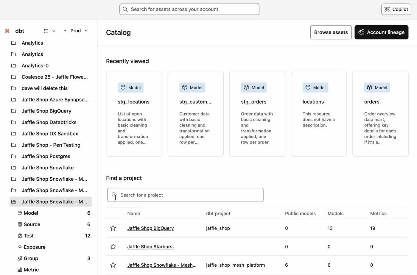 Access Catalog from the lineage tab in a job by double-clicking a lineage node.