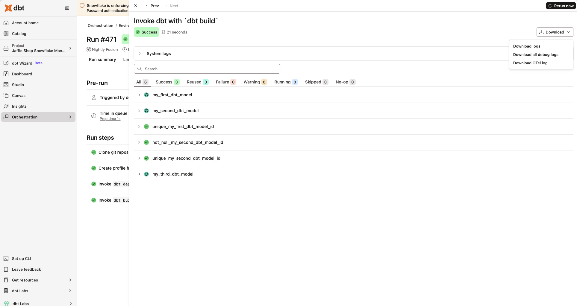 Download logs