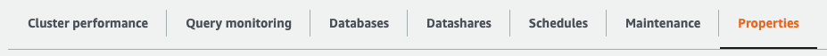 Redshift Properties tab Redshift Properties tab